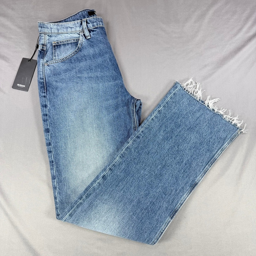 Hudson Sloane Womens Jeans Size 28 Blue Distressed Raw Hem High Rise W2050DJR - Picture 7 of 13